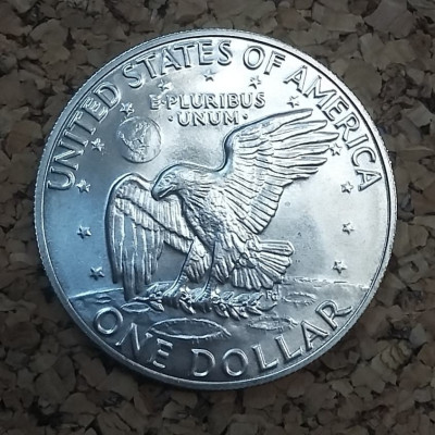 Монета 1 доллар 1973 г. США. Лунный. Серебро. Унция. 